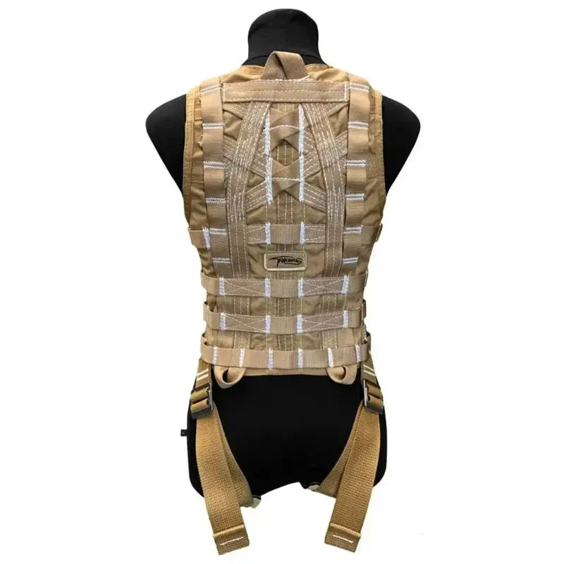Tracers women's multi-point stunt vest, beige, rear view