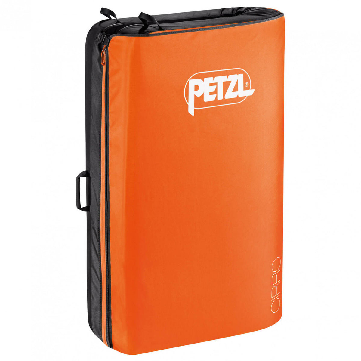 Petzl Cirro Crashpad, orange and black, folded front view